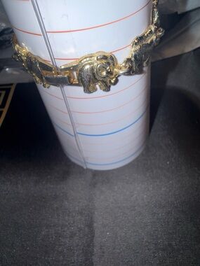 Source Unknown Gold stainless steel Elephant and Noah’s Ark Link Bracelet.